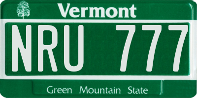 VT license plate NRU777
