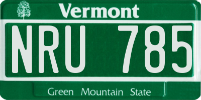 VT license plate NRU785