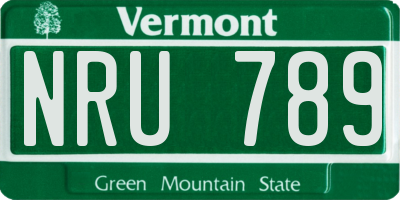 VT license plate NRU789