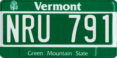 VT license plate NRU791