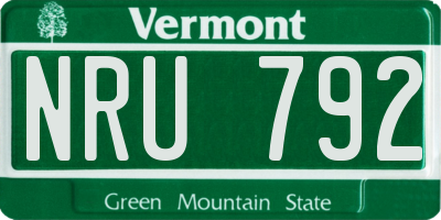 VT license plate NRU792