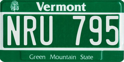 VT license plate NRU795