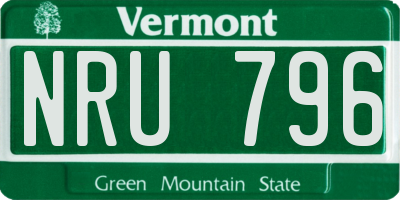VT license plate NRU796
