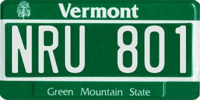 VT license plate NRU801