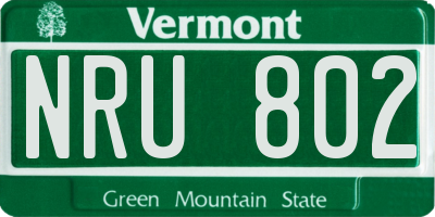 VT license plate NRU802