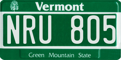 VT license plate NRU805