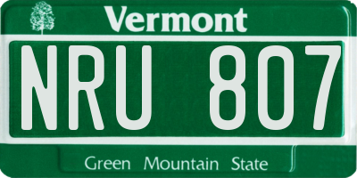 VT license plate NRU807