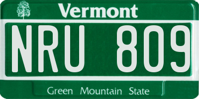 VT license plate NRU809