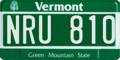 VT license plate NRU810