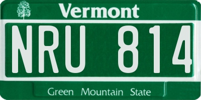 VT license plate NRU814