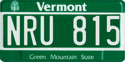VT license plate NRU815