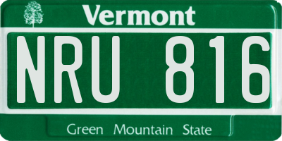 VT license plate NRU816