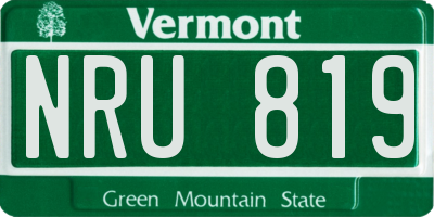 VT license plate NRU819