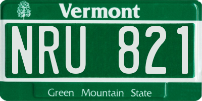 VT license plate NRU821