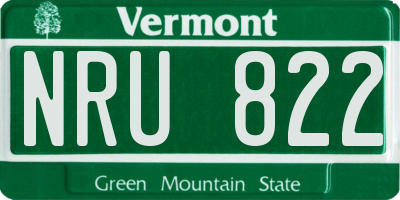 VT license plate NRU822