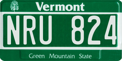 VT license plate NRU824