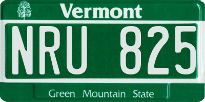 VT license plate NRU825