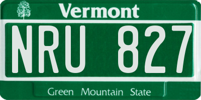 VT license plate NRU827