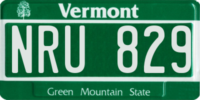 VT license plate NRU829
