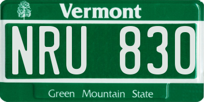 VT license plate NRU830