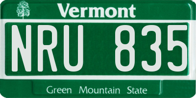 VT license plate NRU835