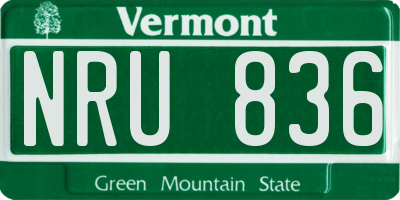 VT license plate NRU836