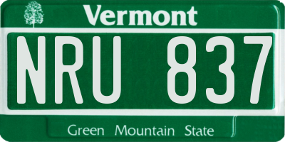 VT license plate NRU837