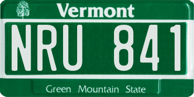 VT license plate NRU841