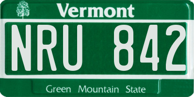 VT license plate NRU842