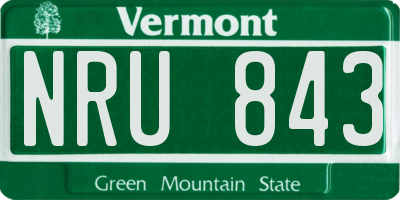 VT license plate NRU843
