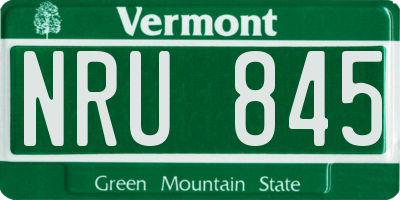 VT license plate NRU845