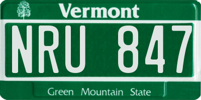 VT license plate NRU847
