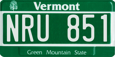 VT license plate NRU851