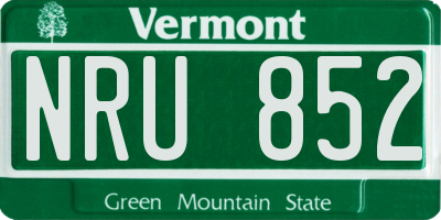 VT license plate NRU852