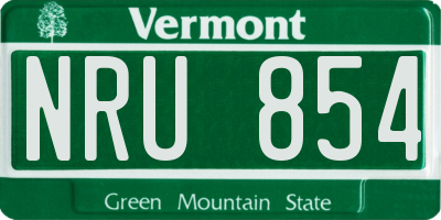 VT license plate NRU854