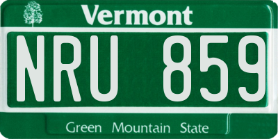 VT license plate NRU859