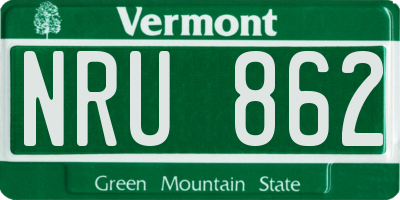 VT license plate NRU862