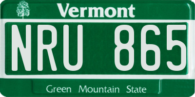 VT license plate NRU865