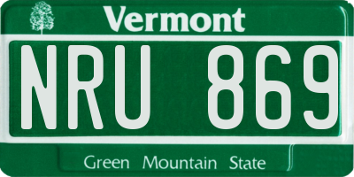 VT license plate NRU869
