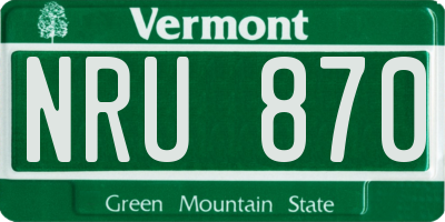 VT license plate NRU870