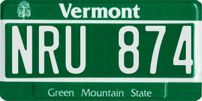 VT license plate NRU874
