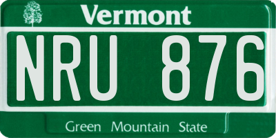 VT license plate NRU876
