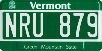 VT license plate NRU879