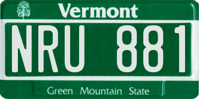 VT license plate NRU881