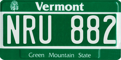 VT license plate NRU882