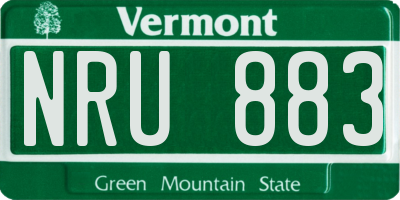 VT license plate NRU883