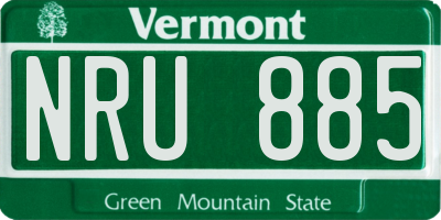 VT license plate NRU885