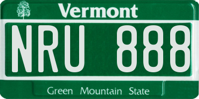 VT license plate NRU888