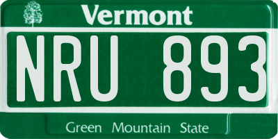 VT license plate NRU893