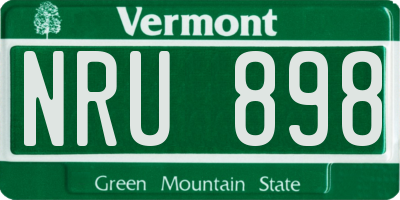 VT license plate NRU898